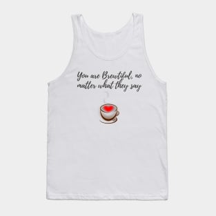 Coffee love beautiful pun Tank Top